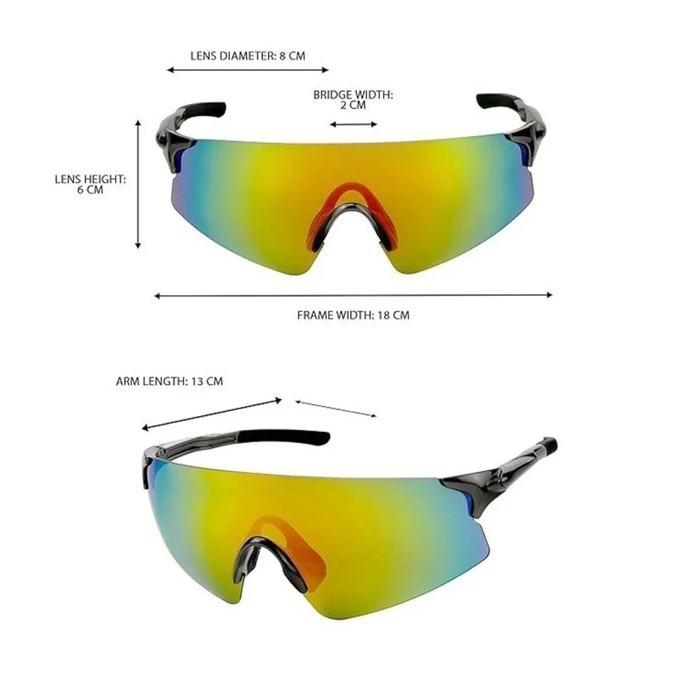 Women Oversized‎ Shield Sunglasses Black Red Wrap Around Sporty Futuristic Gafas